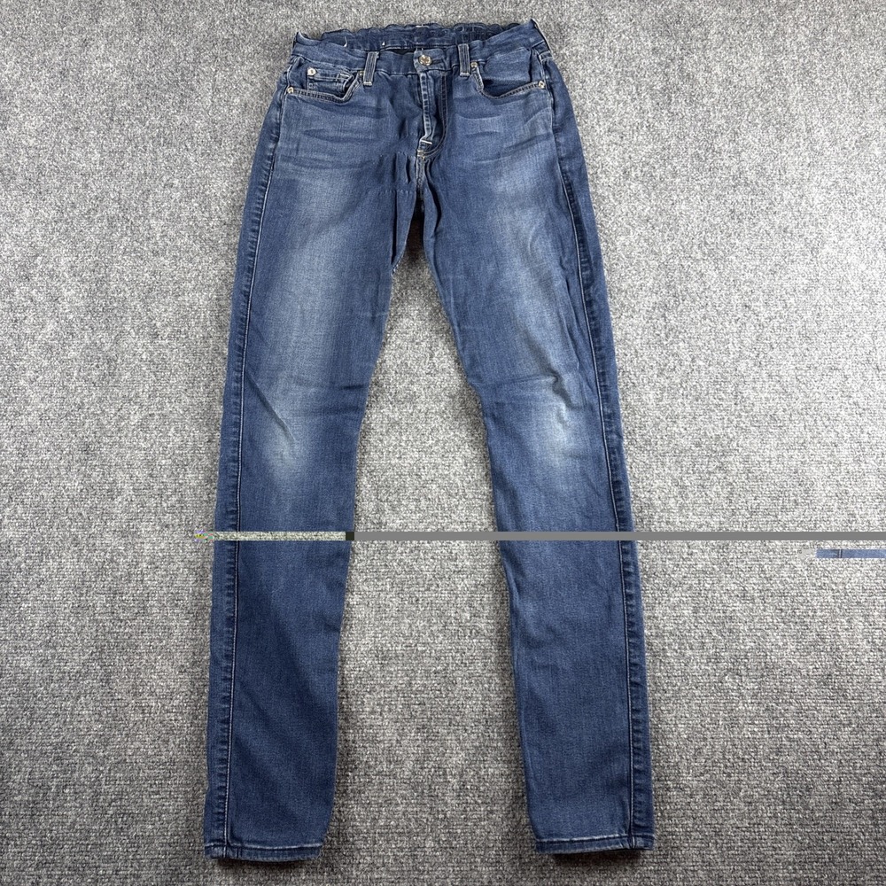 7 For All Mankind The Skinny Jeans 27 Made in USA Premium Rayon Blend Blue